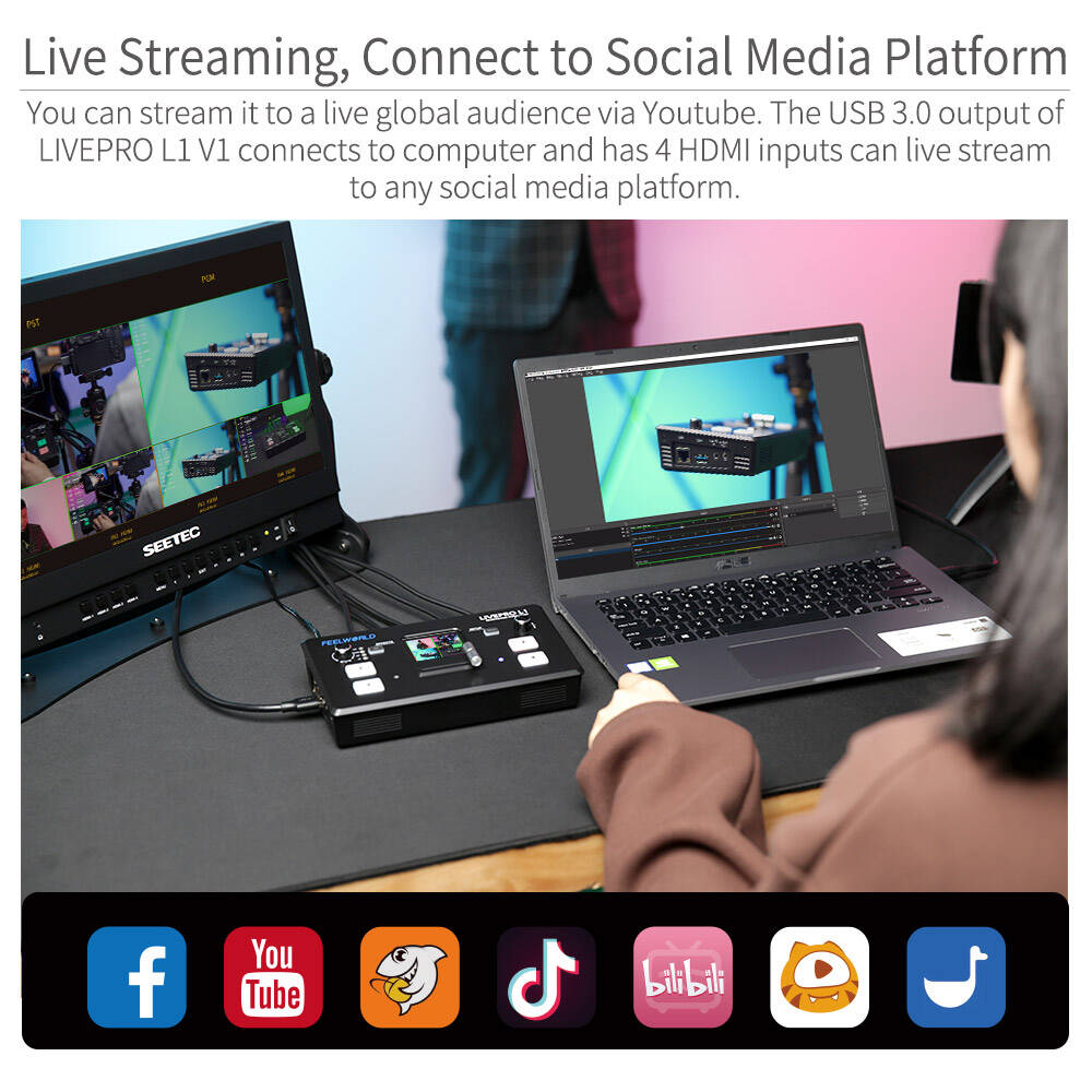 Feelworld LIVEPRO L1 V1 Mixer Video 4xHDMI USB