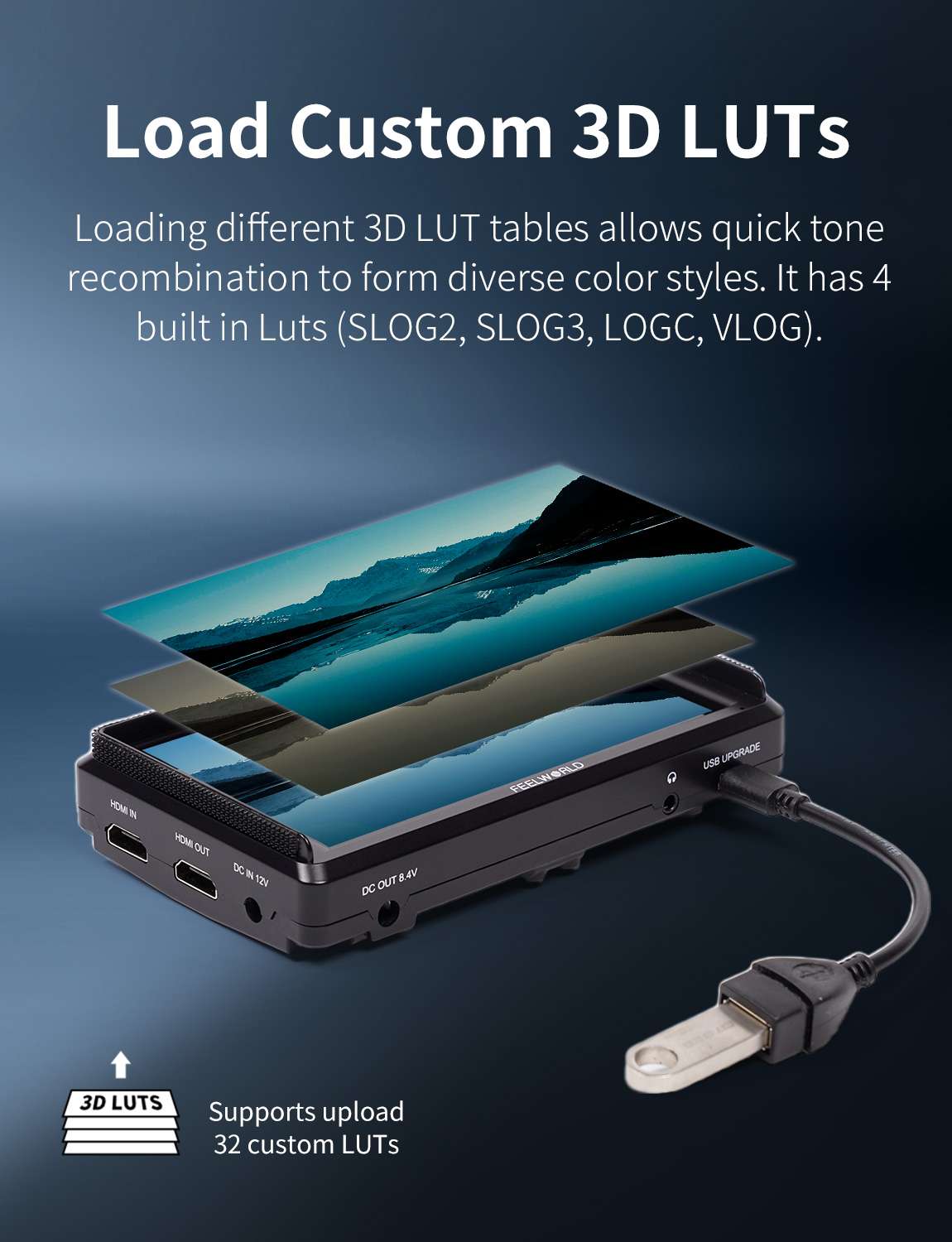 Feelworld S55E Monitor on camera 5.5" HDMI 4K con batteria