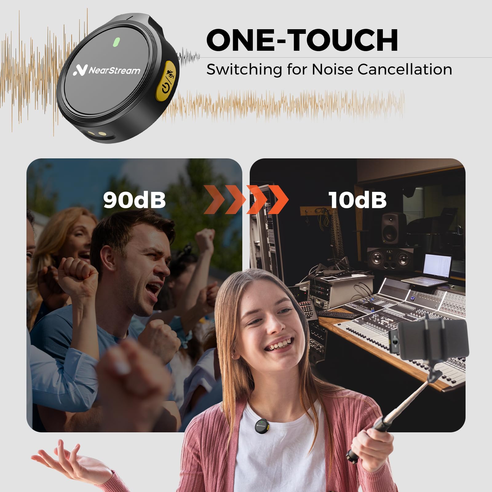 NearStream AWM25T microfono lavalier wireless Type-C 50m