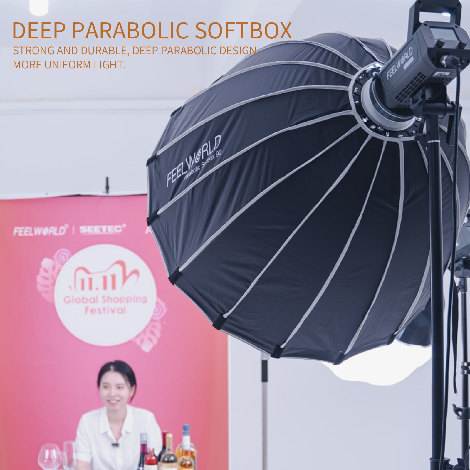 Feelworld FSP90 Softbox Parabolico 90cm Bowens Luce Video