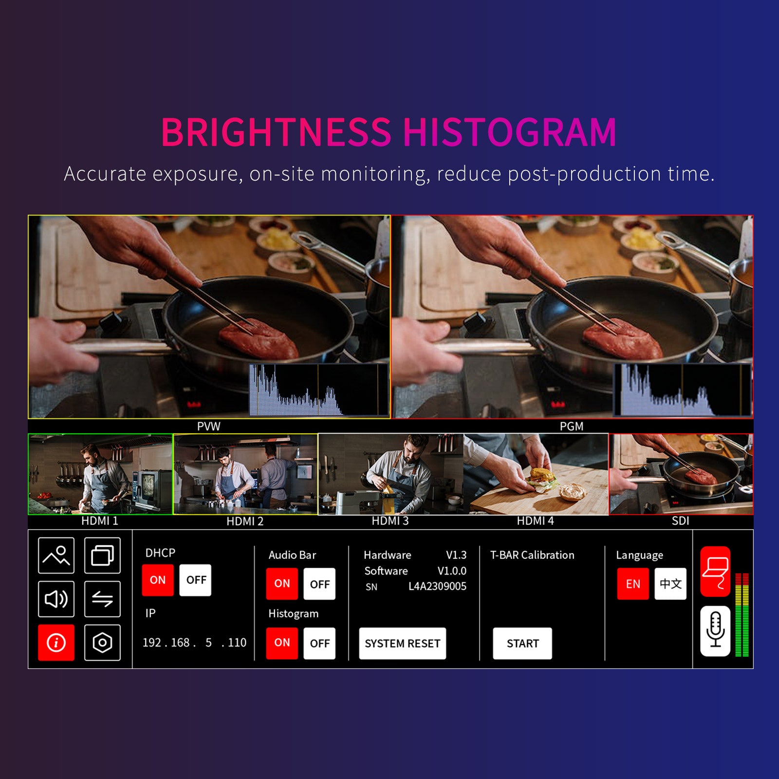 Feelworld L4 Mixer Video 4xHDMI+SDI Touch 10.1" Streaming