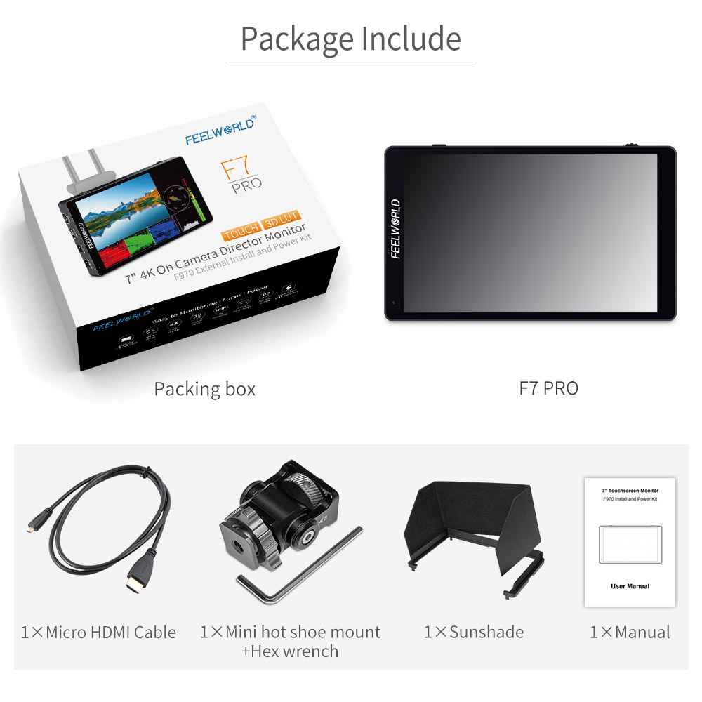 Feelworld F7 PRO Monitor 7 Touch 4K HDMI Standard