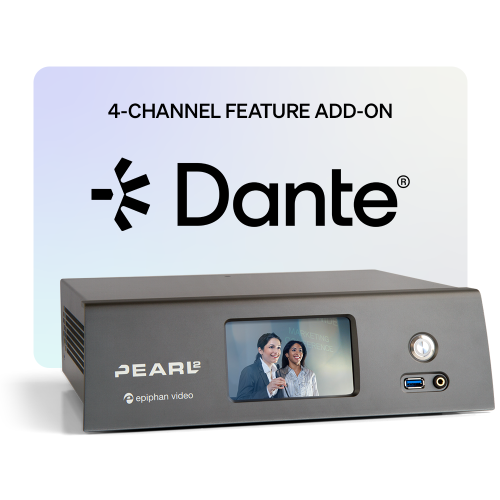 Epiphan Pearl-2 Dante 4 CH add-on audio 4 canali