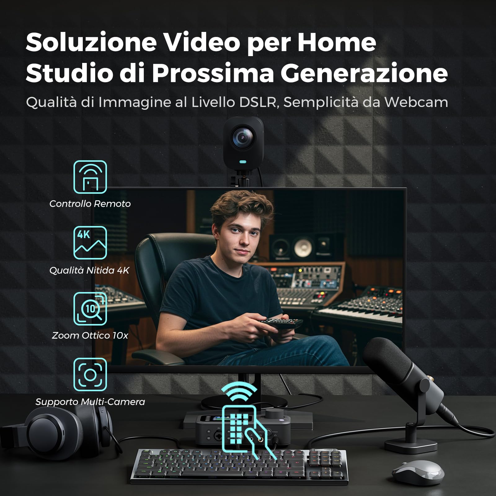 NearStream VM20 Telecamera Streaming 4K Zoom Ibrido 40x