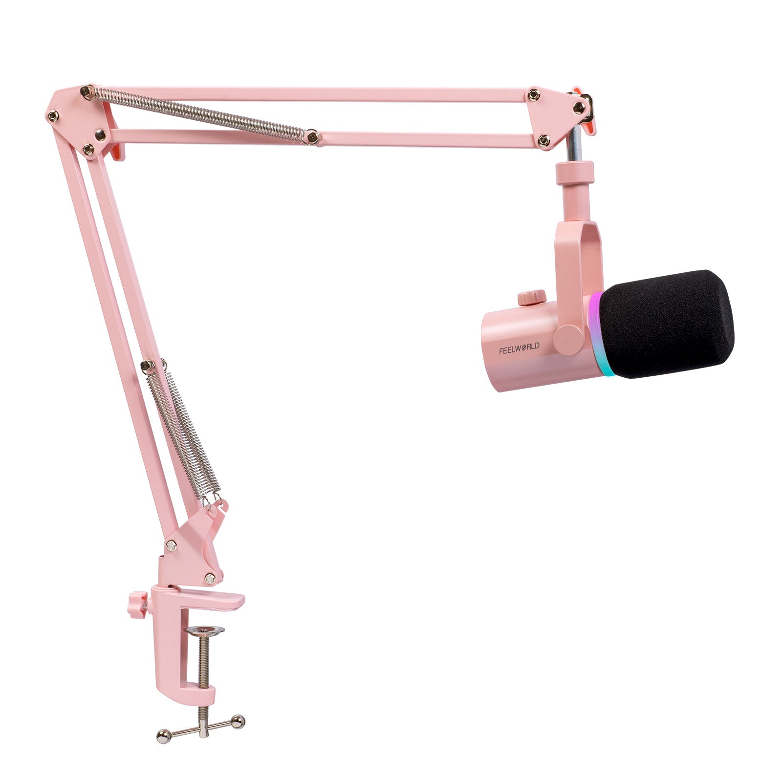 Feelworld PM1 Microfono Dinamico XLR USB Rosa con Asta
