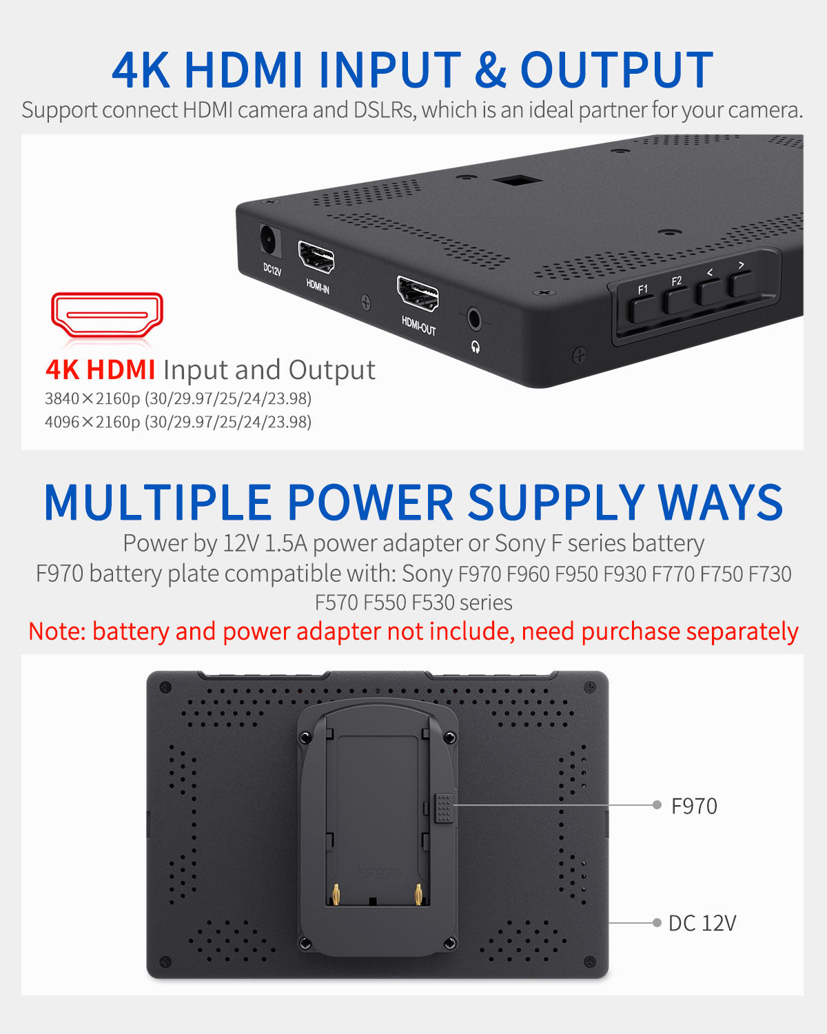 Feelworld T7 Plus Monitor on camera 7" Full HD HDMI