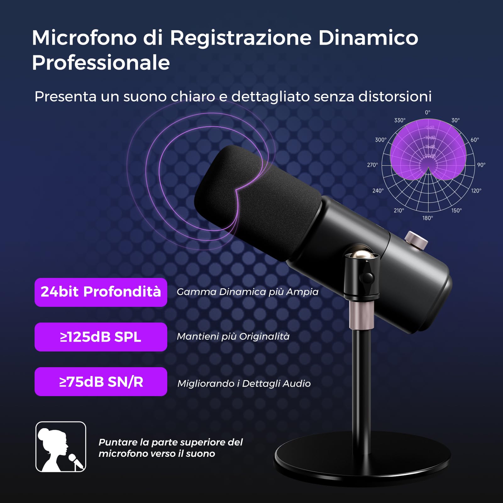 NearStream AM15X microfono dinamico USB XLR da tavolo