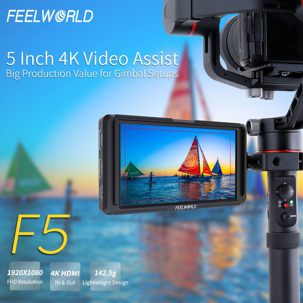 Feelworld F5 Monitor Camera 5 Pollici HDMI Full HD 4K