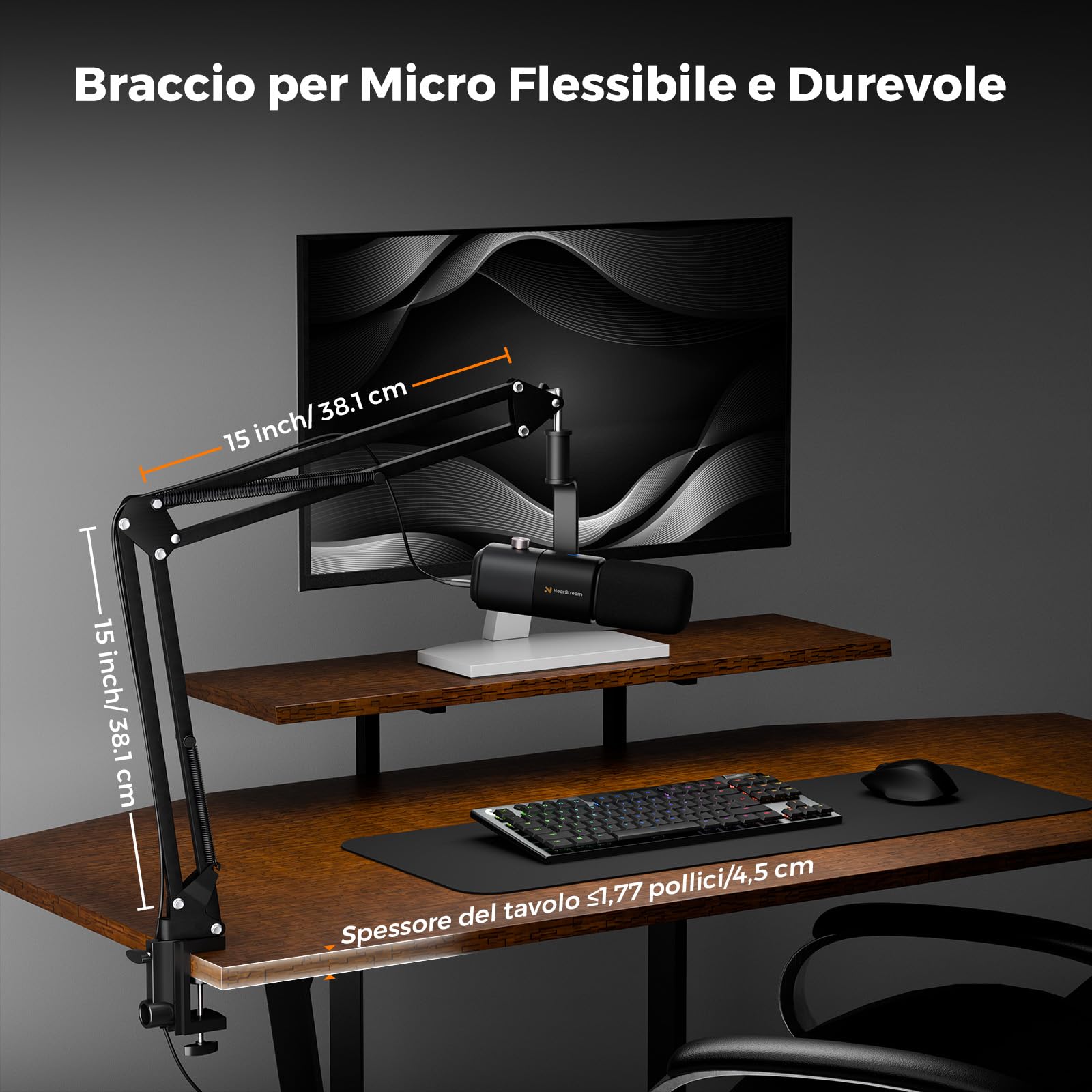 NearStream Microphone microfono dinamico USB XLR supercardioide rumore AI