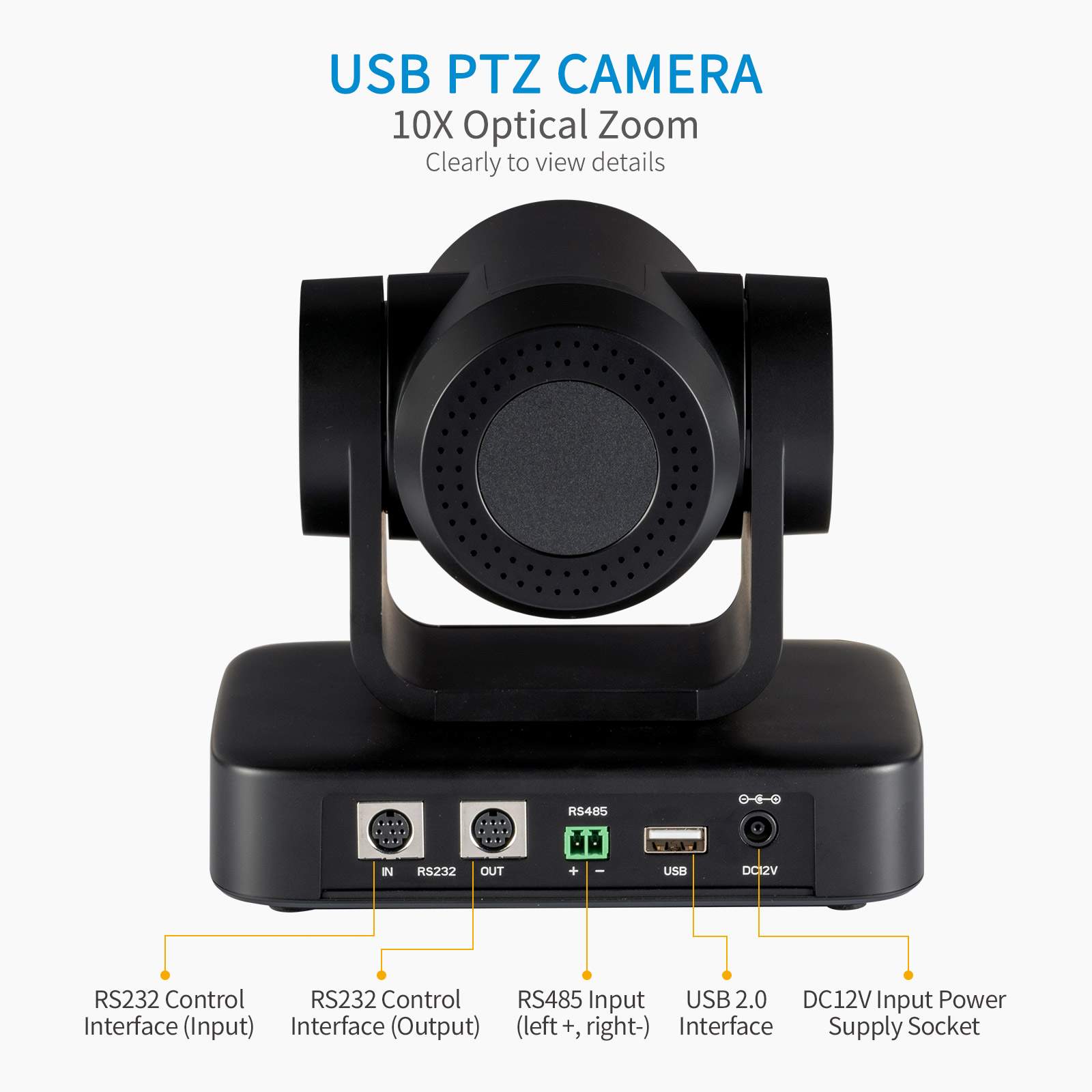 Feelworld USB10X telecamera PTZ streaming Full HD 1080p zoom 10X
