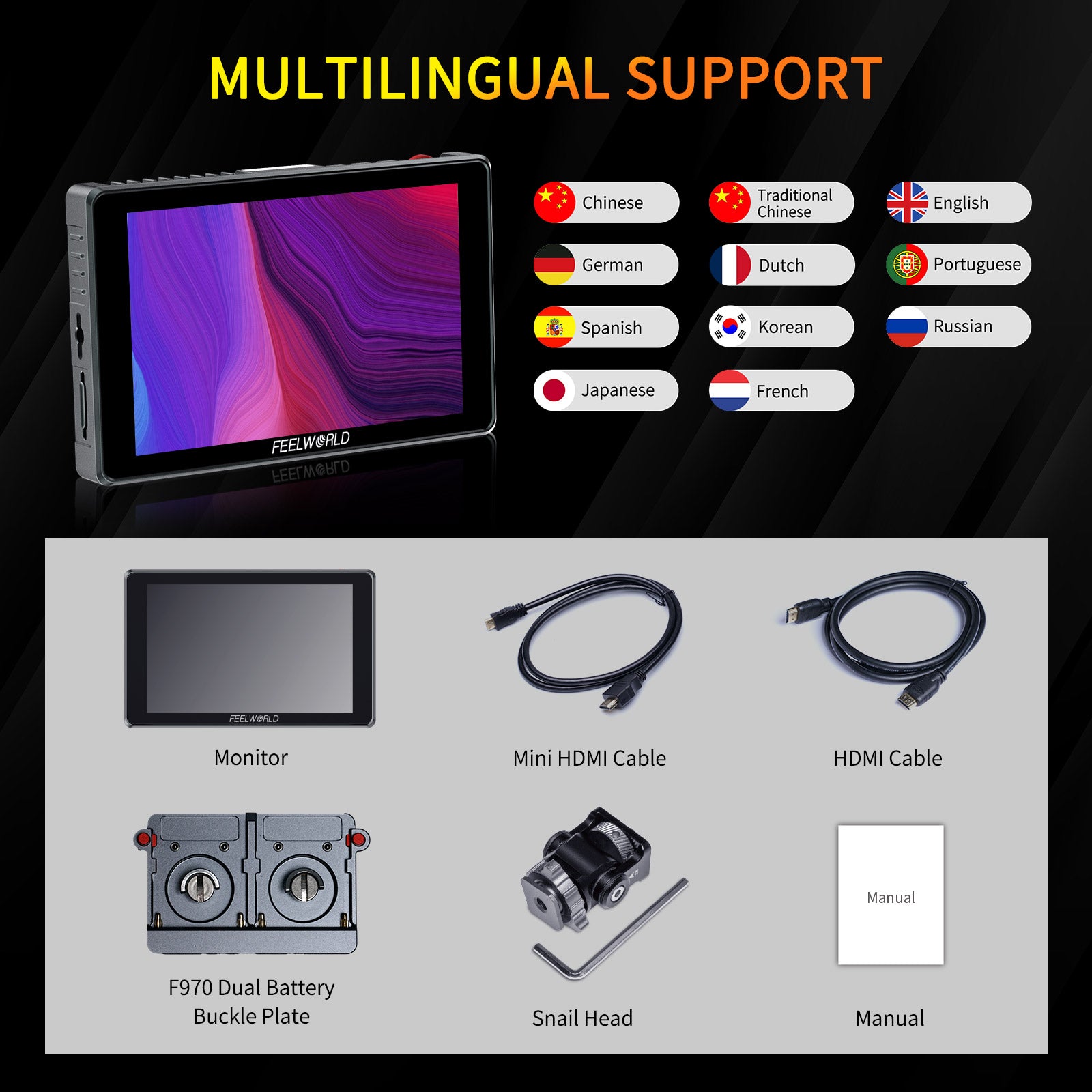 Feelworld S7 Monitor Camera 7" 12G-SDI HDMI 1600nit Touch