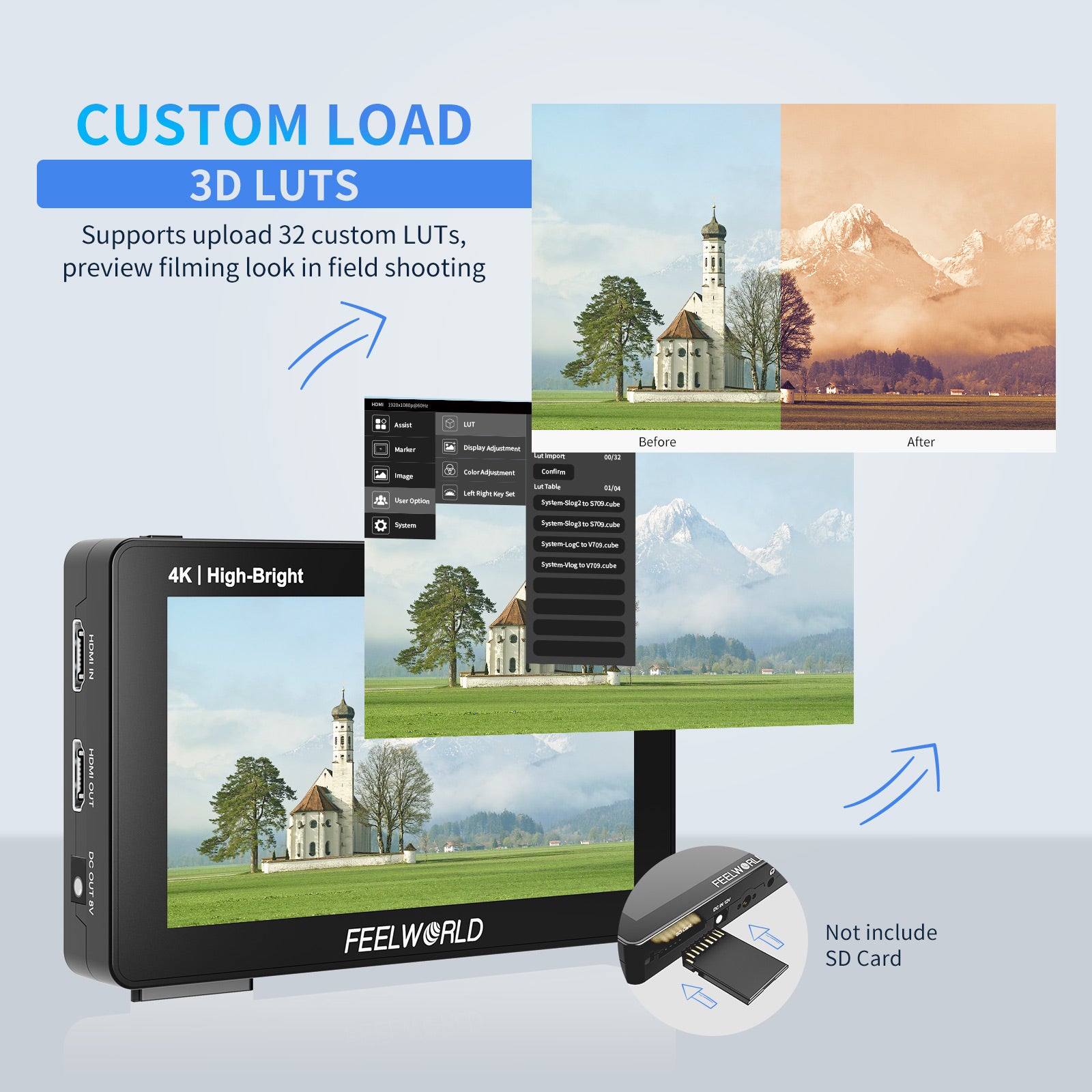Feelworld F6 PLUSX 5,5" Monitor Camera Touch 1600nit HDMI