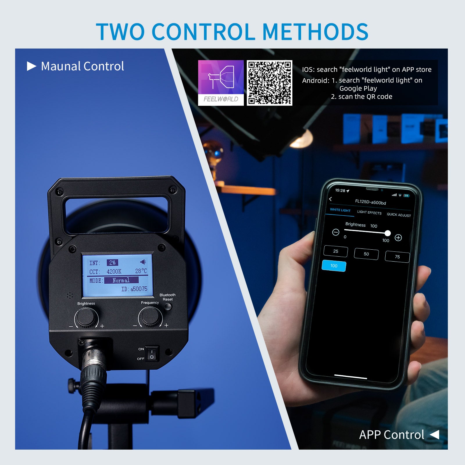 Feelworld FL125D Faretto LED 125W 5600K Luce Video Studio
