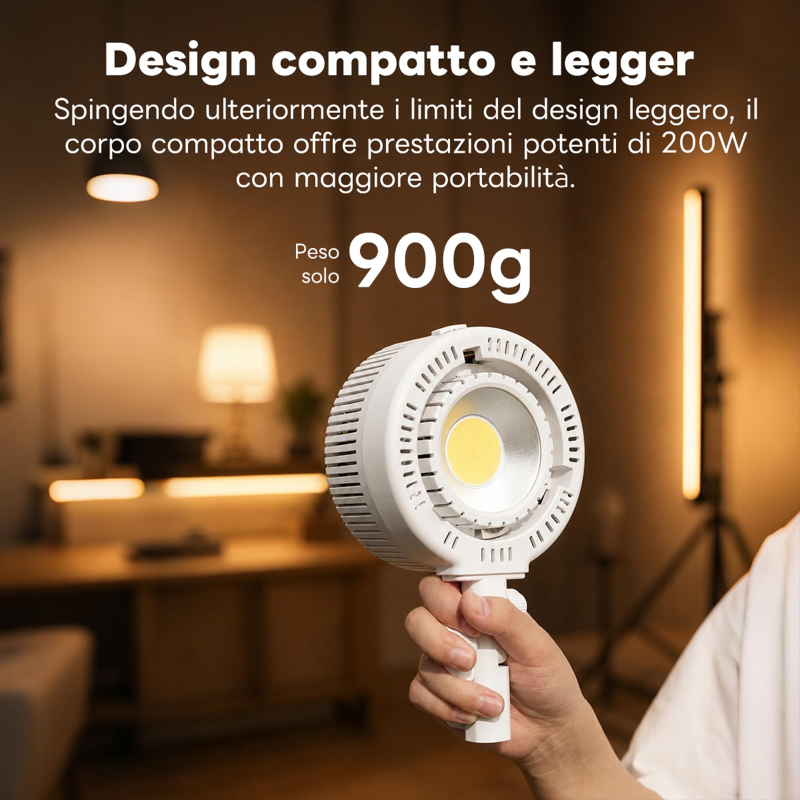 DigitalFoto LIGHT COB 200W luce video bicolore 2700K-6500K