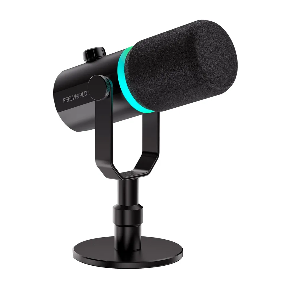 Feelworld PM1 microfono dinamico XLR USB nero con base