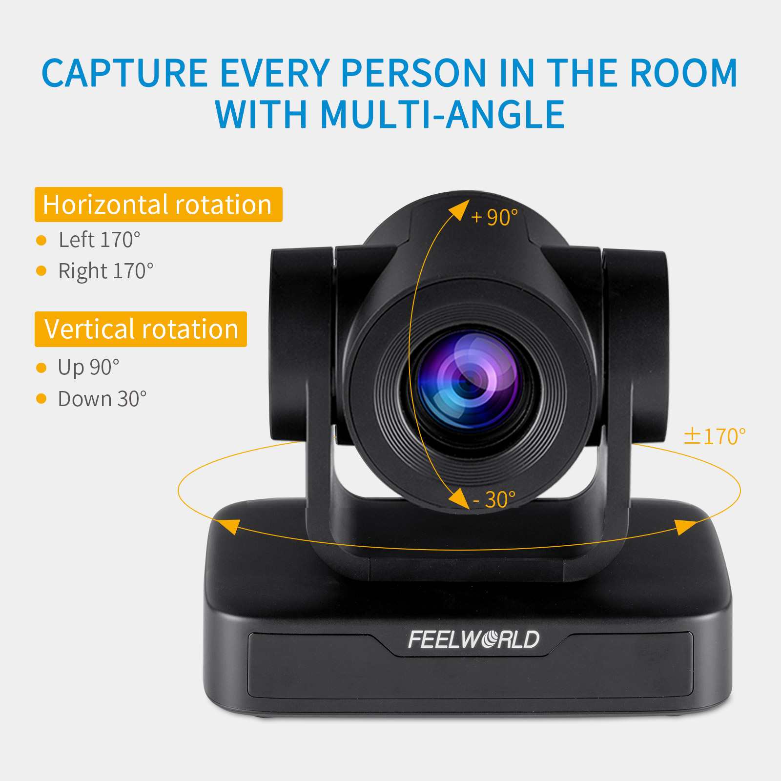 Feelworld USB10X telecamera PTZ streaming Full HD 1080p zoom 10X