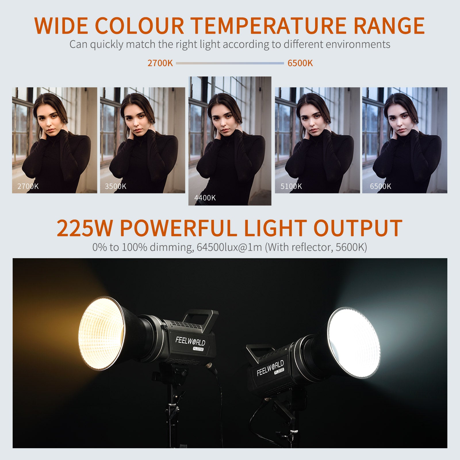 Feelworld FL225B Luce Video LED 225W Bi-Color 2700-6500K