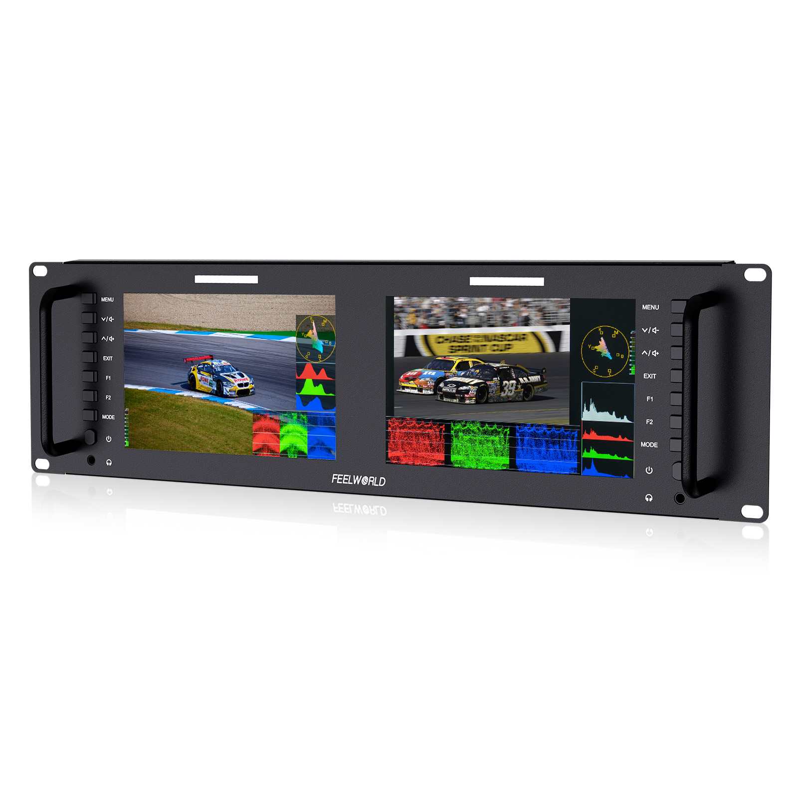 Feelworld D71 Plus Monitor Rack 3RU Doppio 7" SDI HDMI