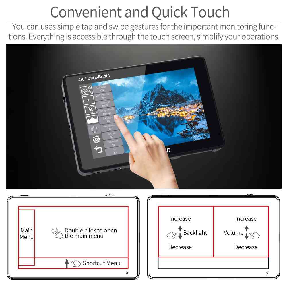 Feelworld LUT7 Pro monitor camera 7" 2200nit touch HDMI