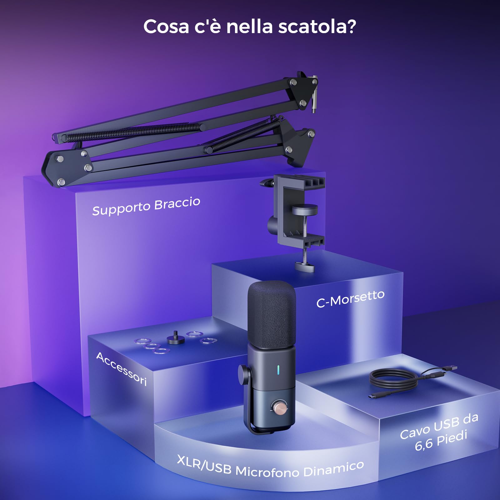 NearStream Microphone microfono dinamico USB XLR supercardioide