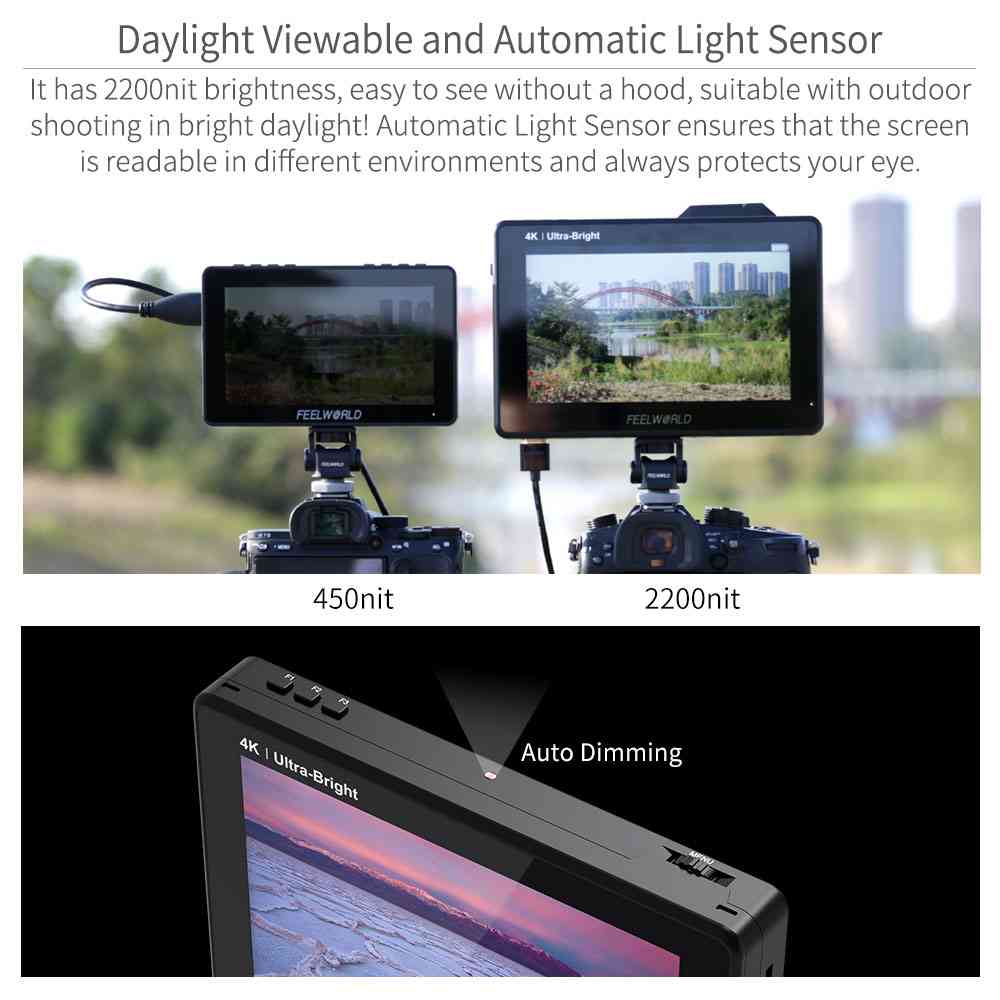 Feelworld LUT7S PRO 7" Monitor Camera Touch 2200nit F970 Kit