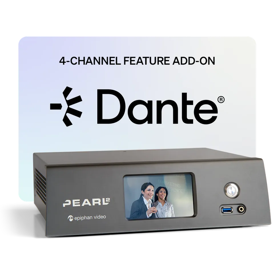 Epiphan Pearl-2 Dante 4 CH add-on audio 4 canali