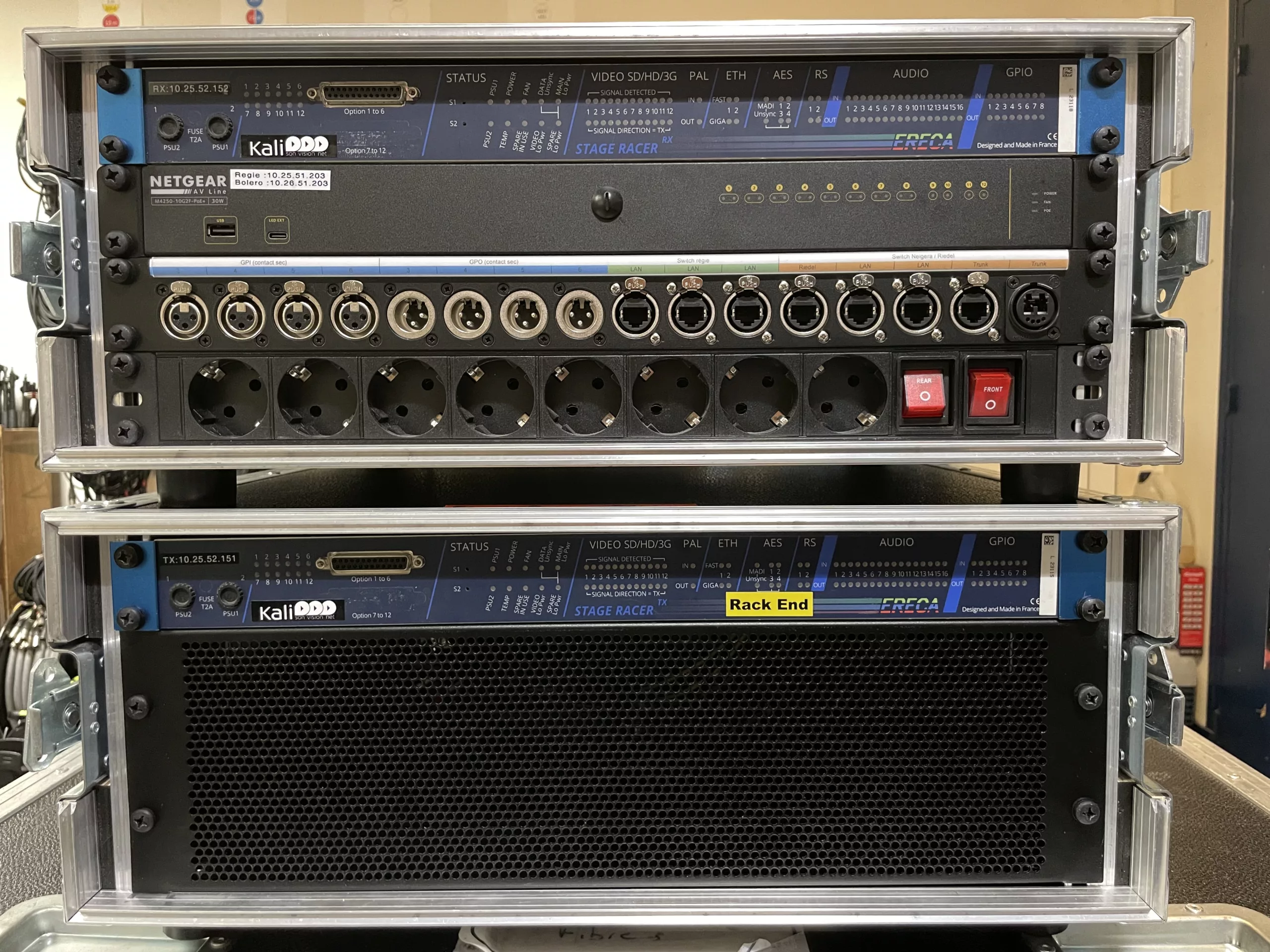 Ereca Stage Racer stagebox fibra SDI MADI