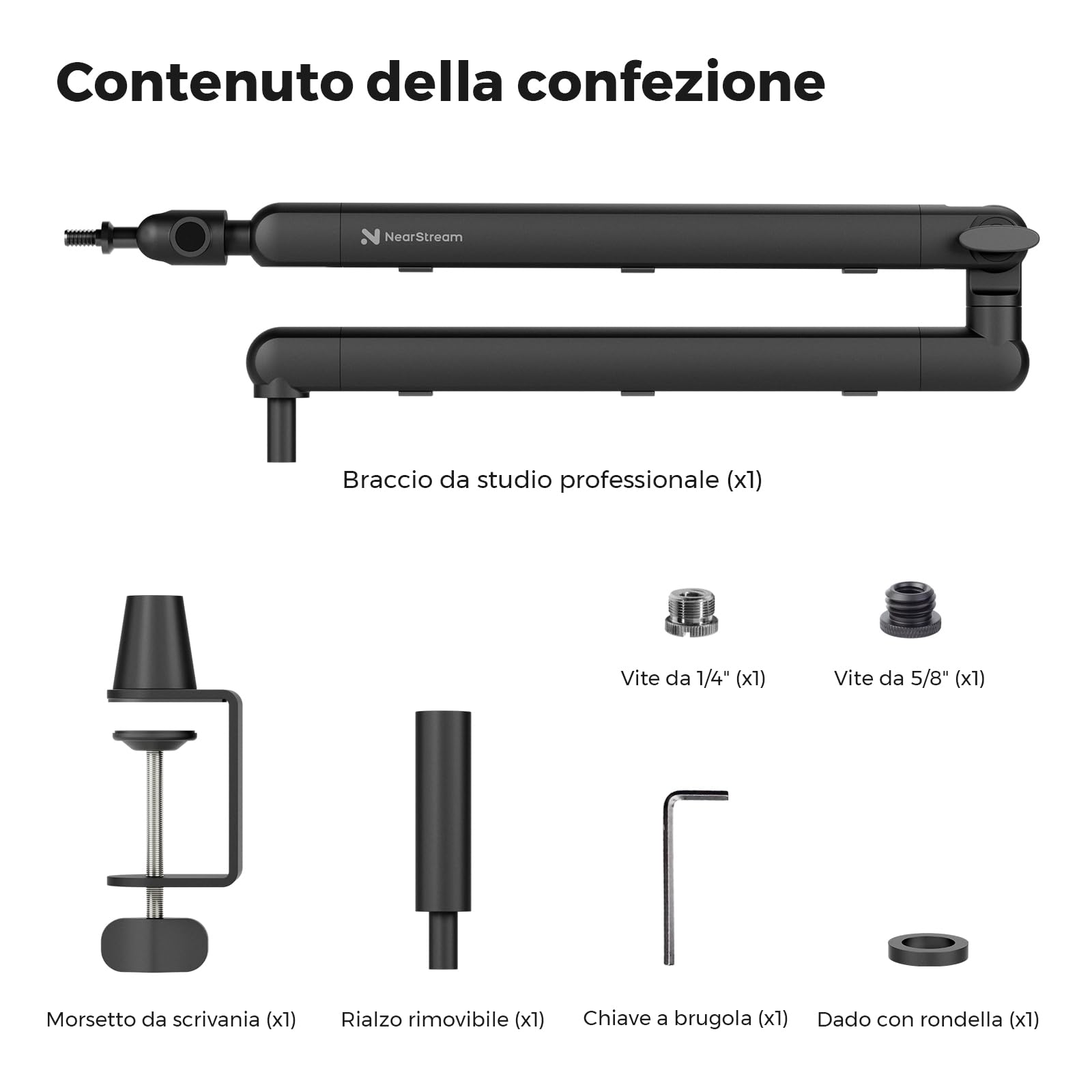 NearStream ST20 supporto microfono a braccio con morsetto