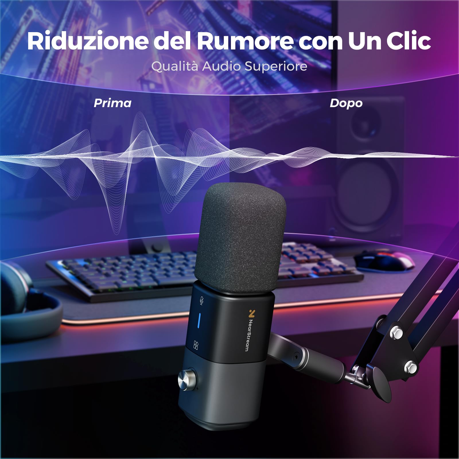 NearStream AM20X microfono USB/XLR condensatore supercardioide