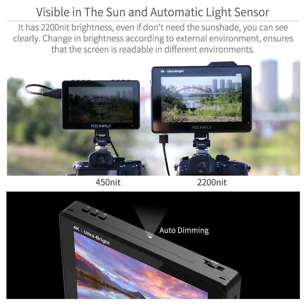 Feelworld LUT7 Pro monitor camera 7" 2200nit touch HDMI