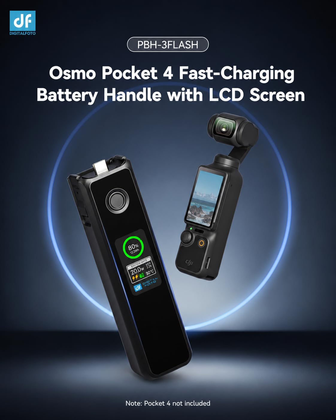DigitalFoto CONTENT CREATOR impugnatura batteria Pocket 3/4 20W 2pz