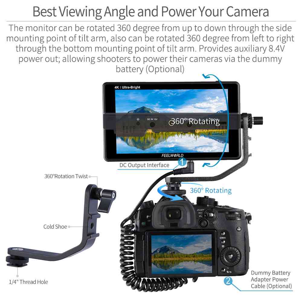 Feelworld LUT6S Monitor Camera 6" 2600nit Touch SDI HDMI 4K