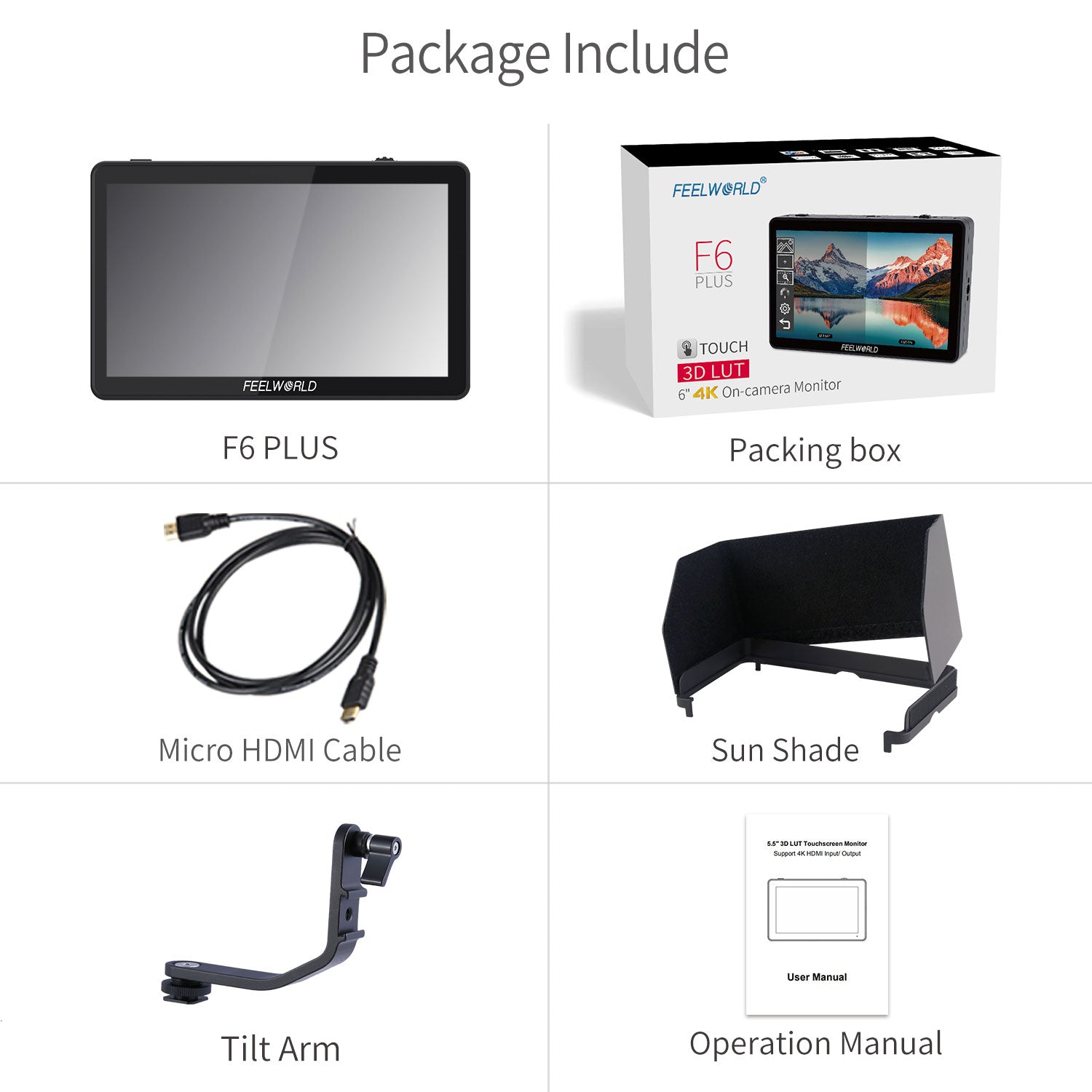 Feelworld F6 Plus 6" Monitor Field Touch 4K HDMI LUT