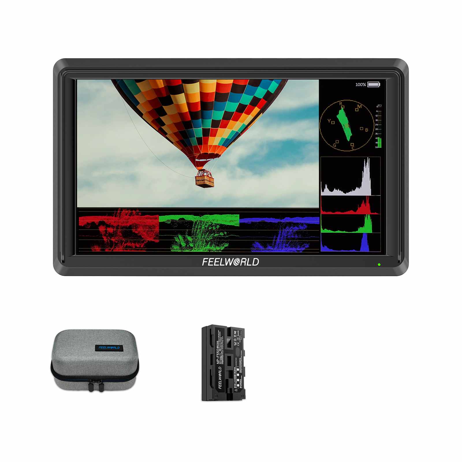 Feelworld S55E Monitor on camera 5.5" HDMI 4K con batteria