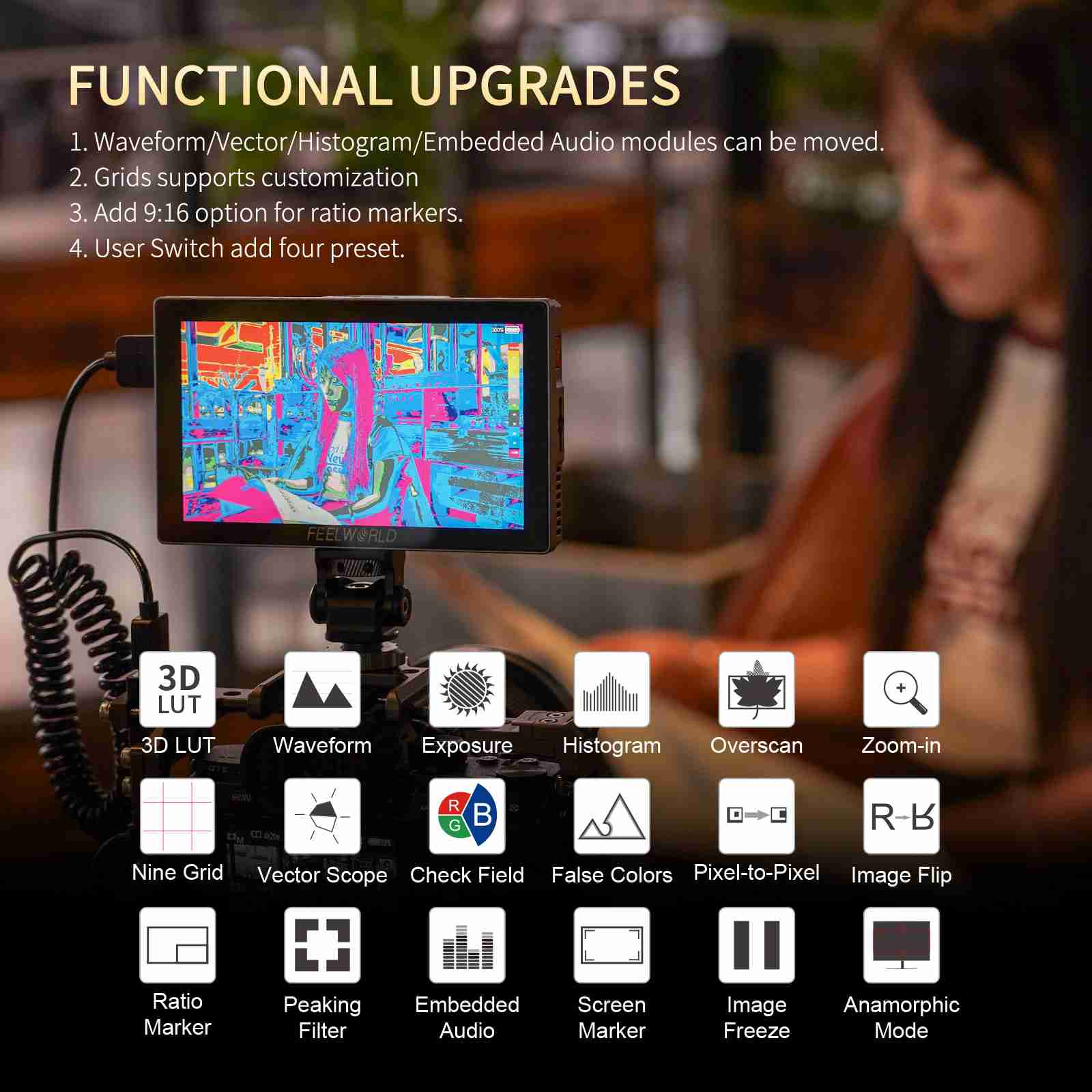 Feelworld P6X monitor camera 5,5" touch 1000nit HDMI 4K standard