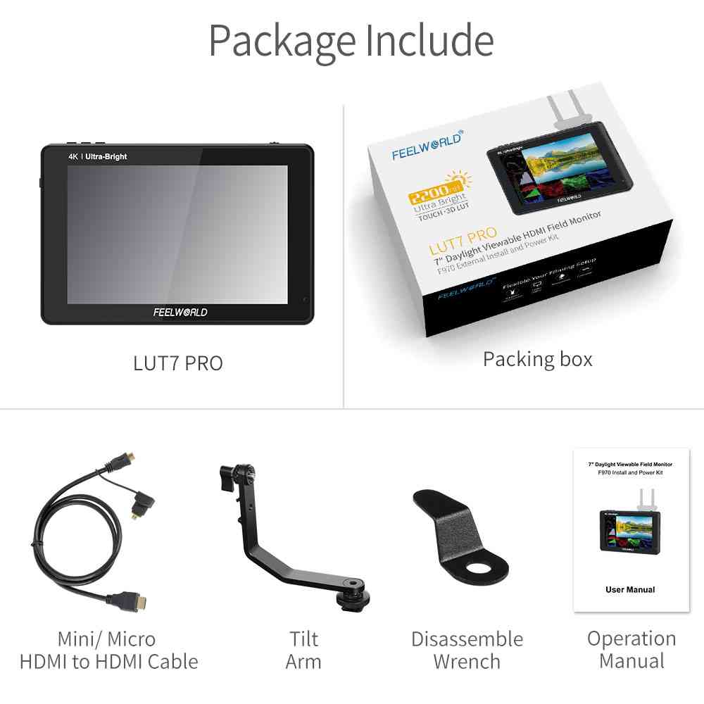 Feelworld LUT7 Pro monitor camera 7" 2200nit touch HDMI