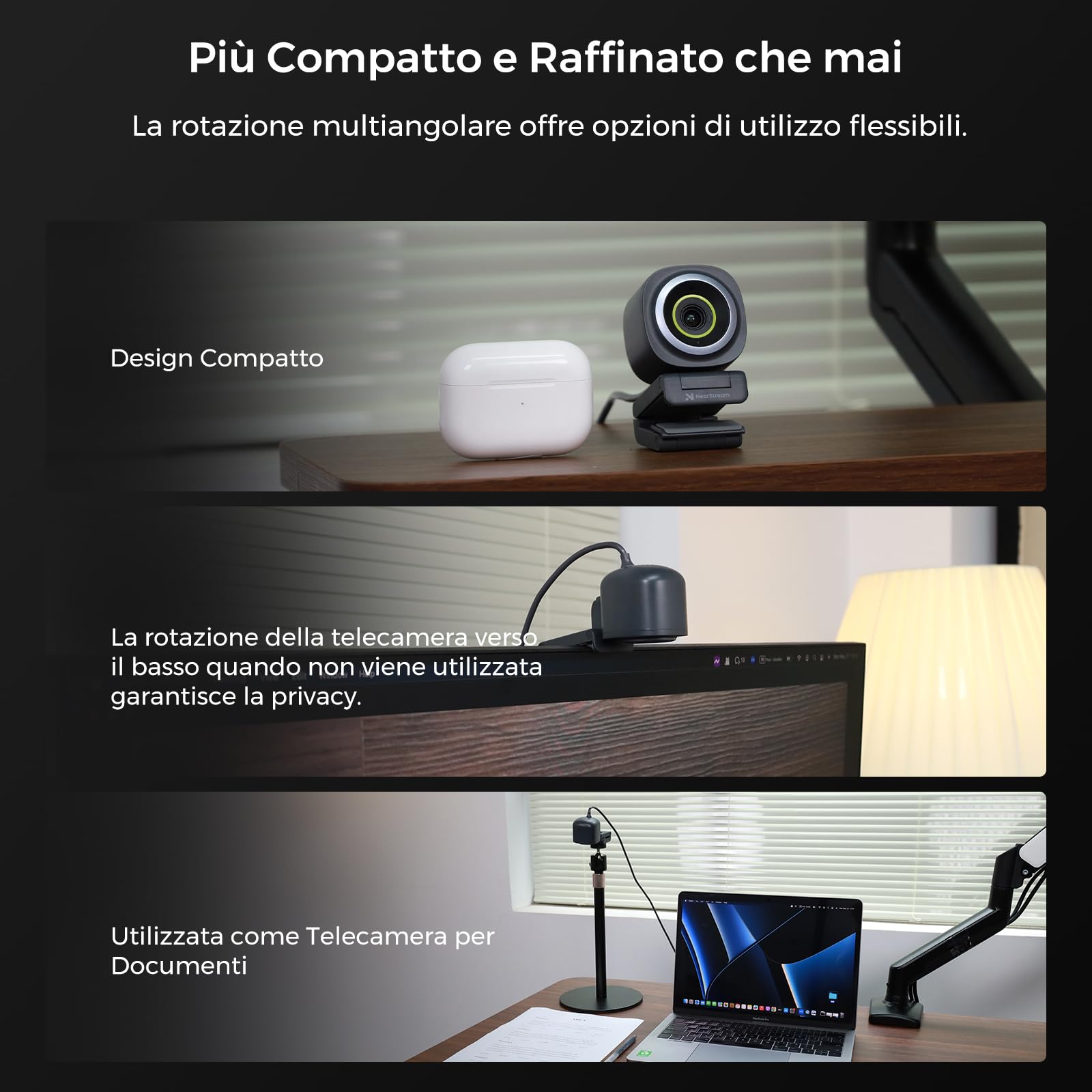 NearStream V08AF Webcam 4K Autofocus con Microfono PC