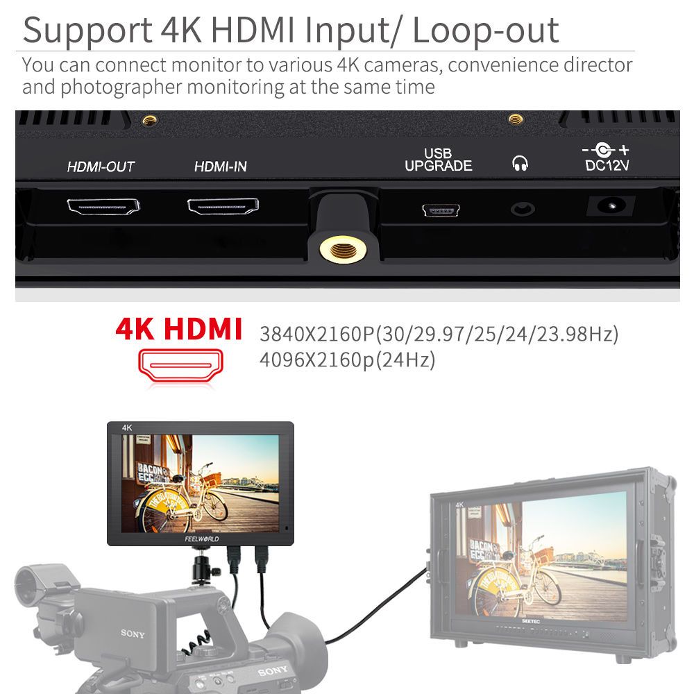 Feelworld FH7 Monitor Camera 7" Full HD HDMI 4K Leggero