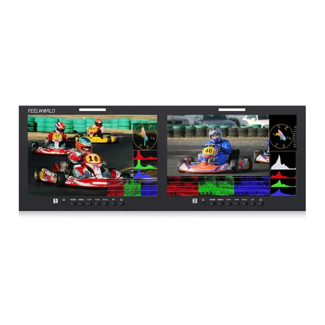 Feelworld Broadcast Monitor D101 Plus Doppio 10,1" Rack 4RU SDI