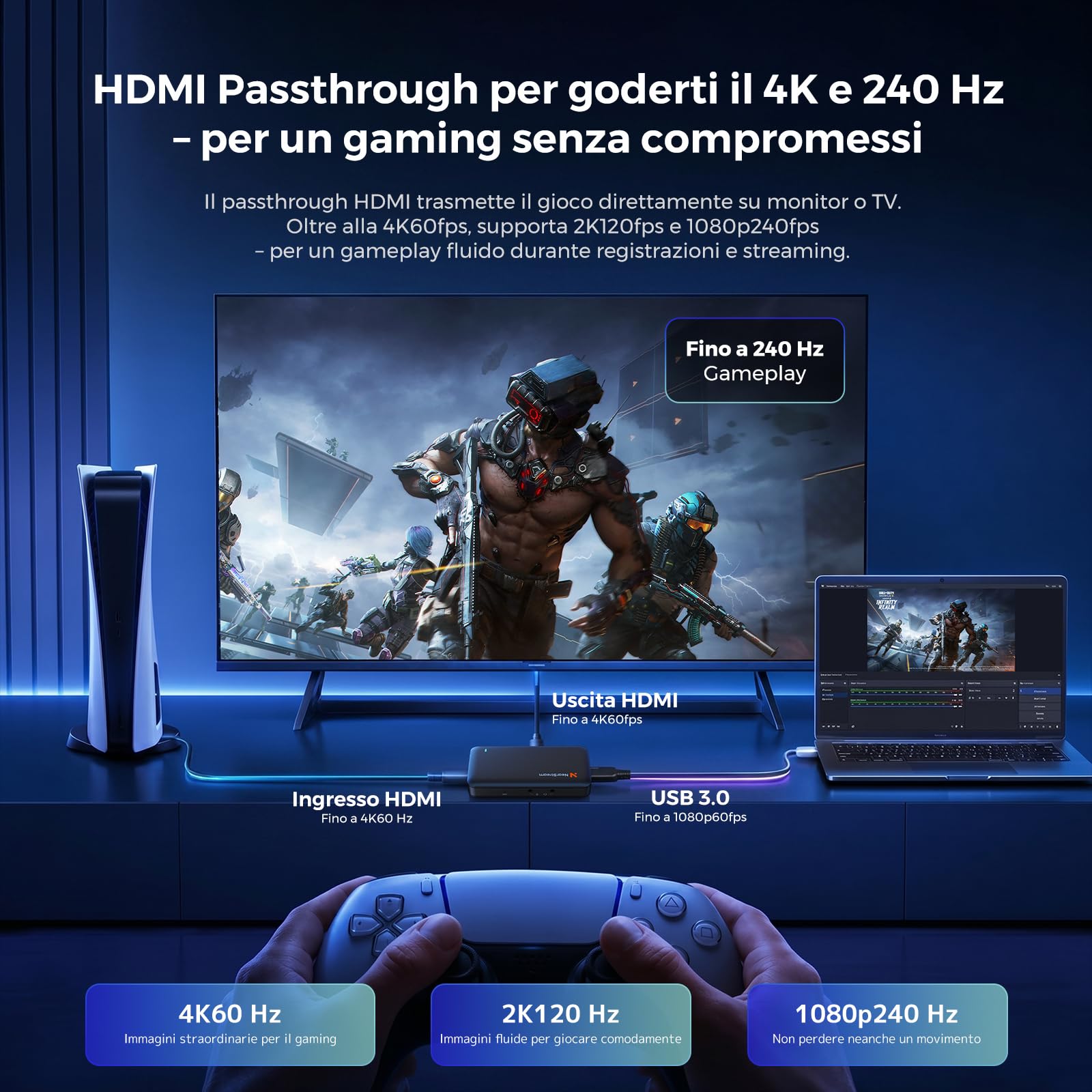 NearStream CCD10 Scheda di Acquisizione 1080p 4K Pass-Through PS5