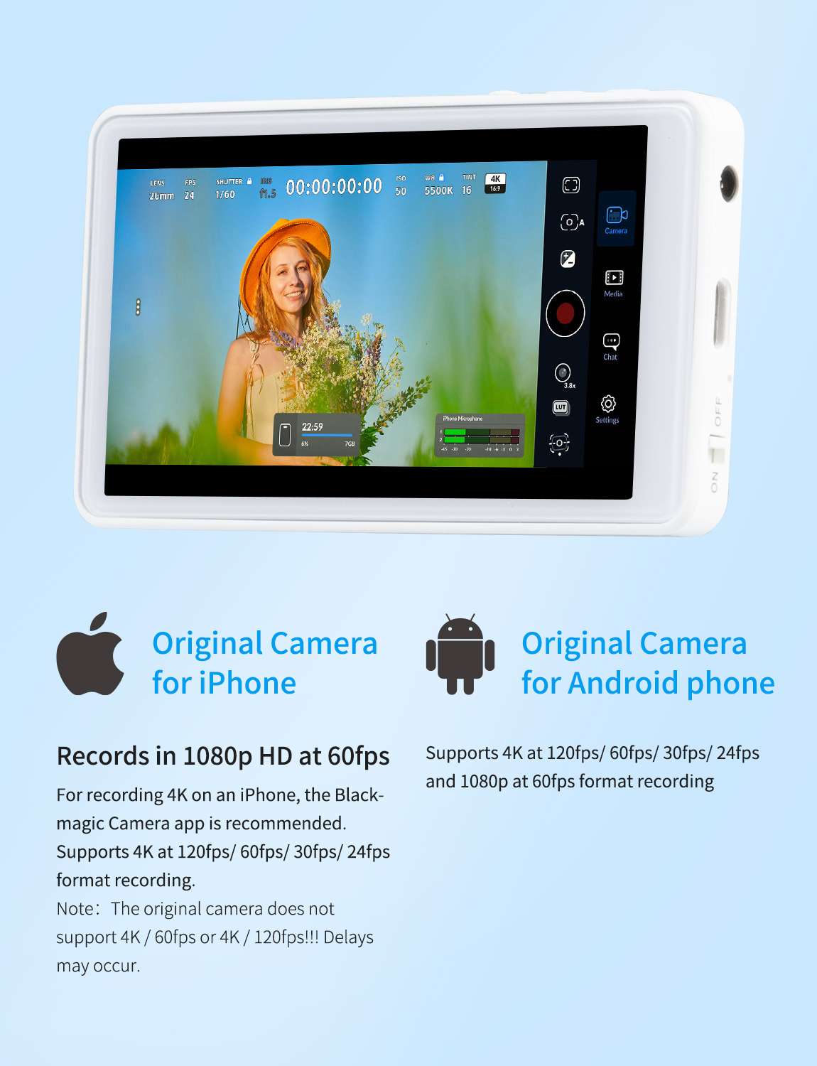 Feelworld MC4 Monitor Selfie Wireless Magnetico 4K Vlogging