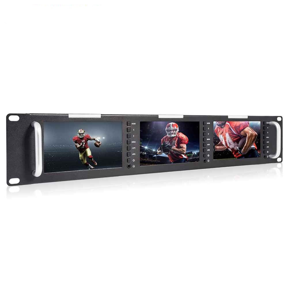 Feelworld T51 Plus monitor rack 2RU triplo 5,5" SDI HDMI