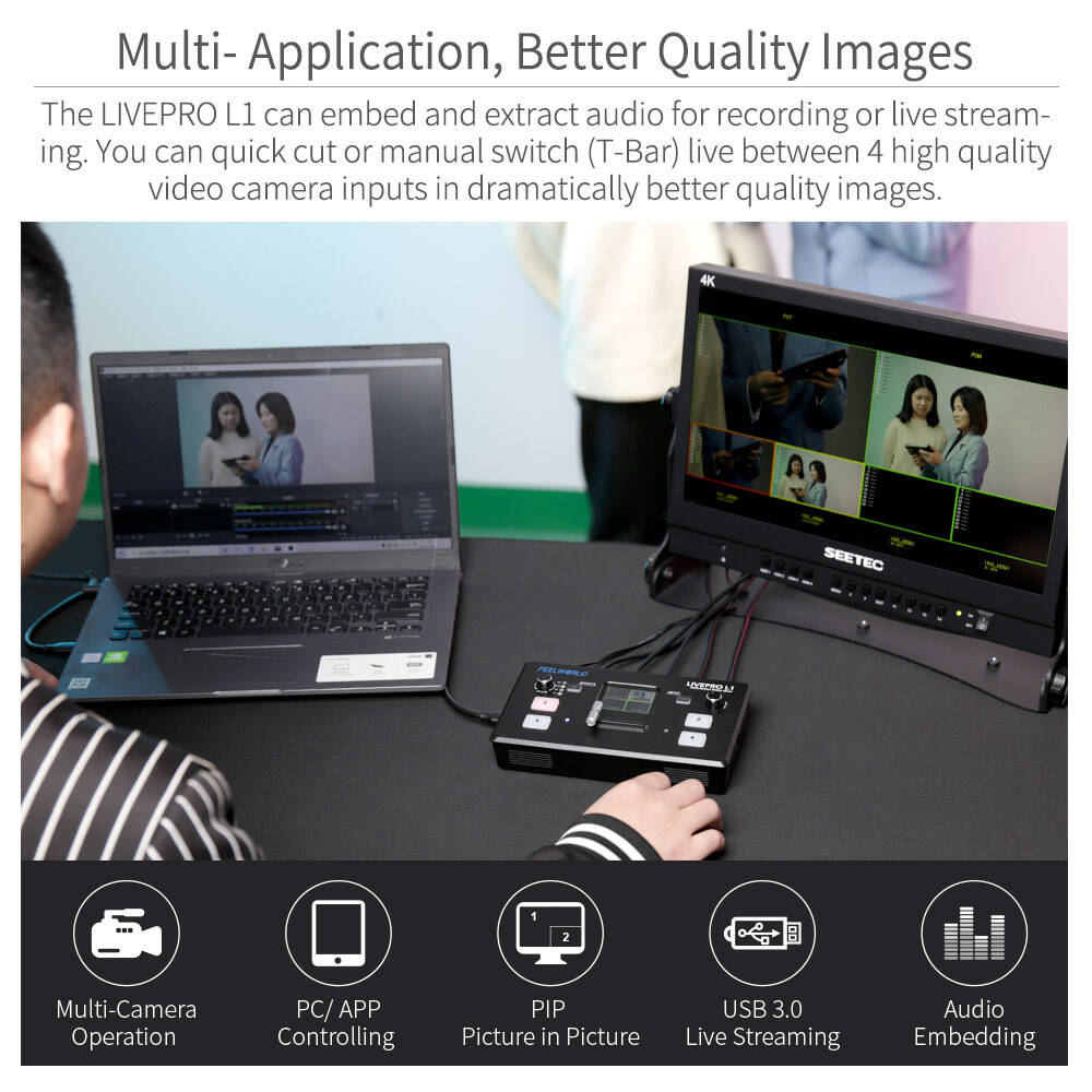 Feelworld LIVEPRO L1 V1 Mixer Video 4xHDMI USB