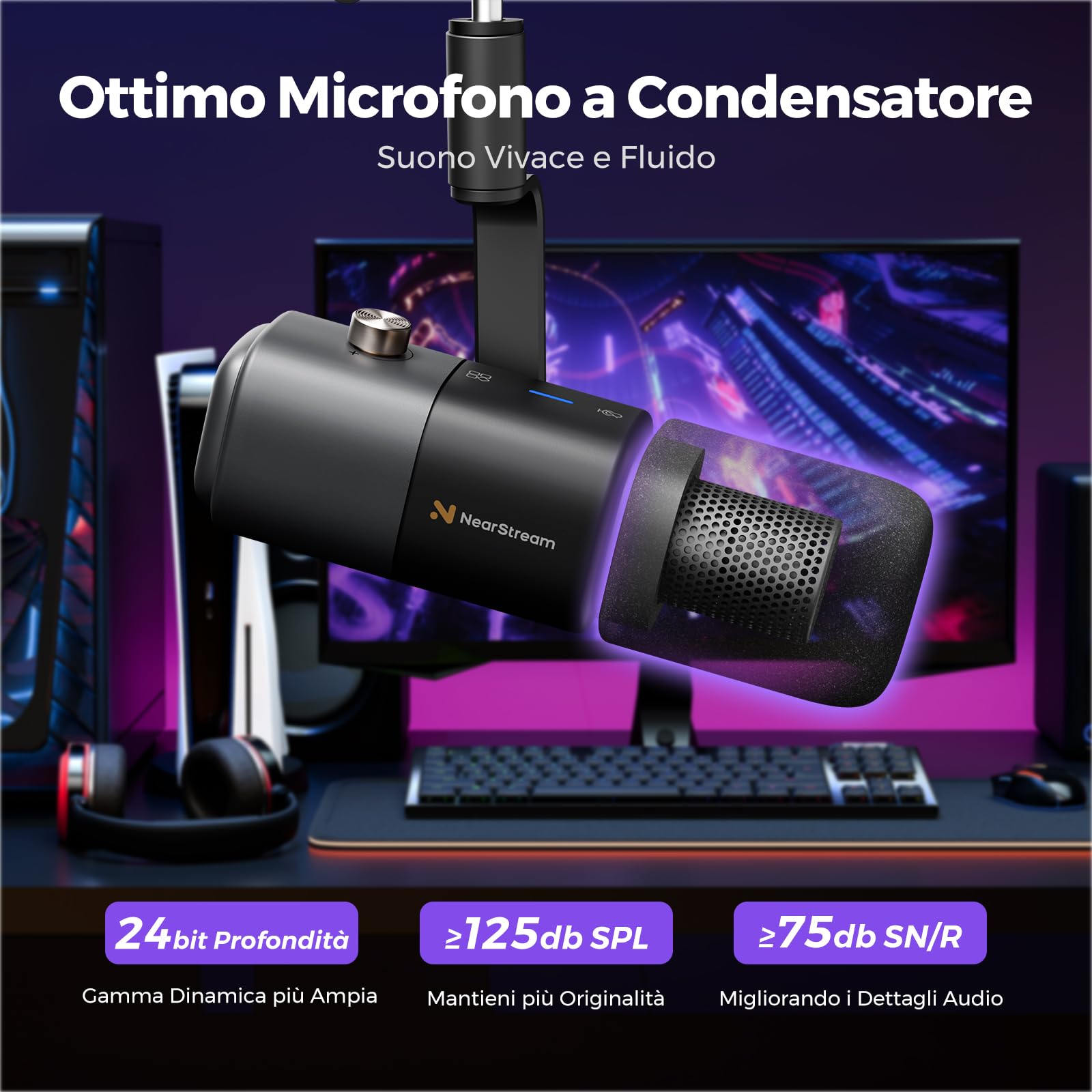 NearStream AM20X microfono USB/XLR condensatore supercardioide