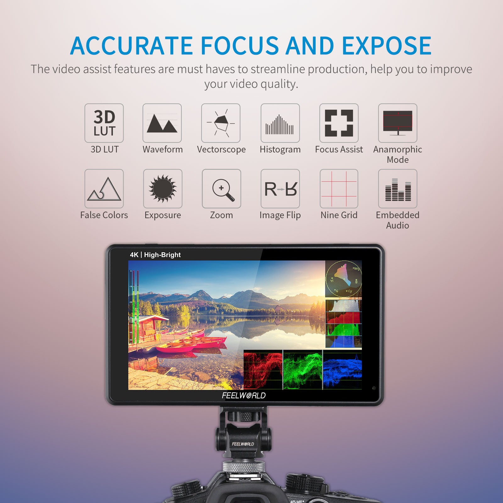 Feelworld LUT6E Monitor Field 6" Touch 1600nit HDMI 4K