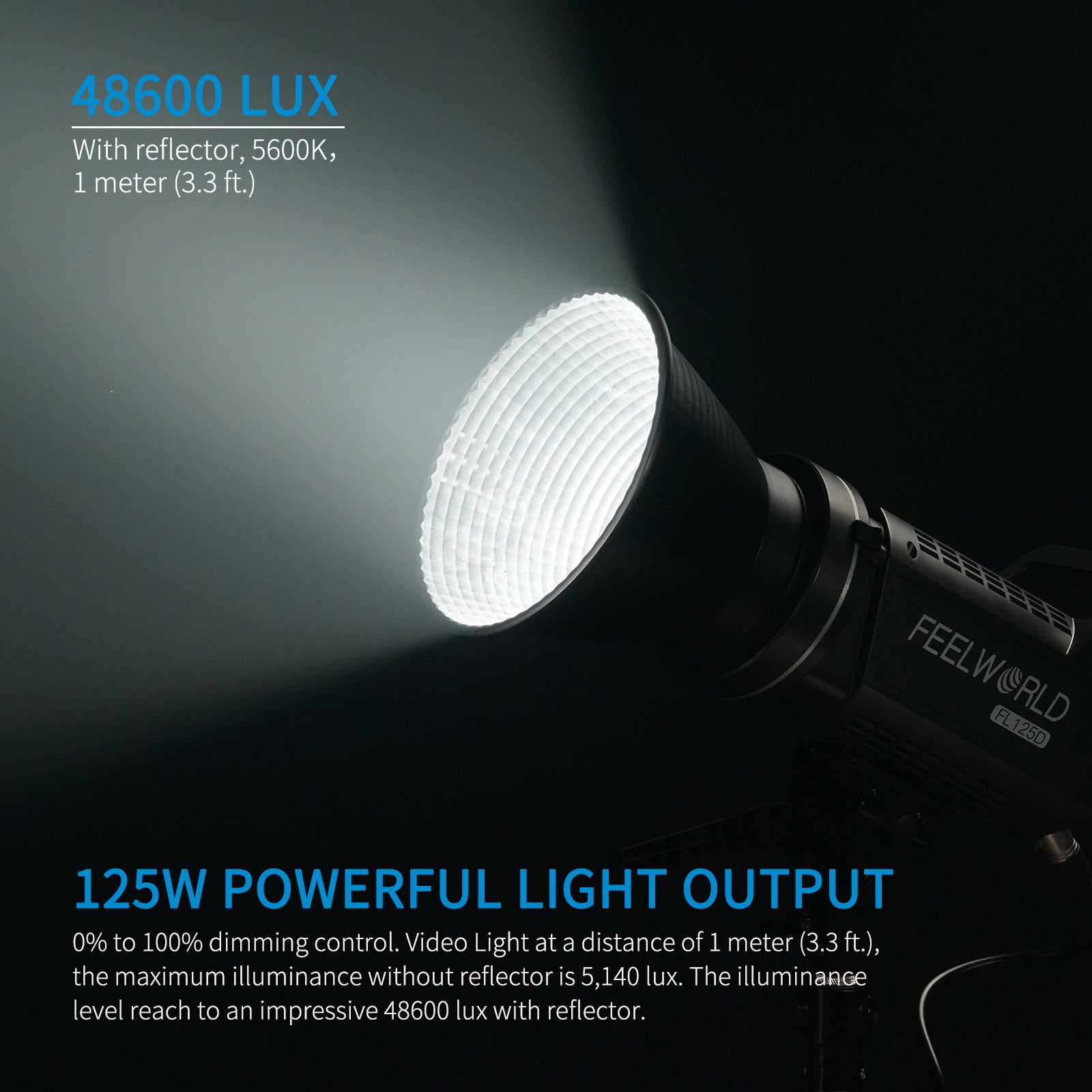 Feelworld FL125D Faretto LED 125W 5600K Luce Video Studio
