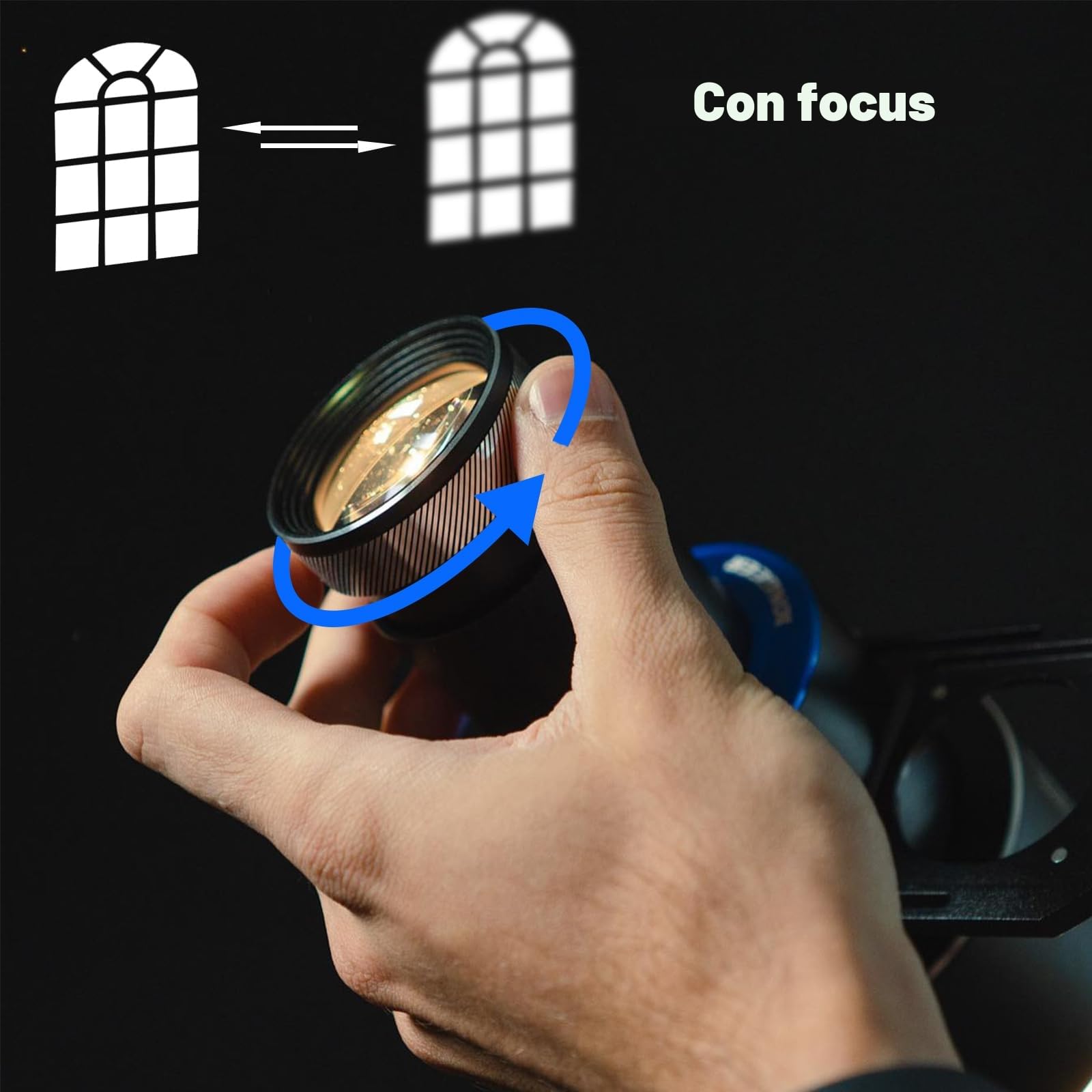 DigitalFoto FS-100SL Snoot Ottico Bowens con 25 Gobo LED