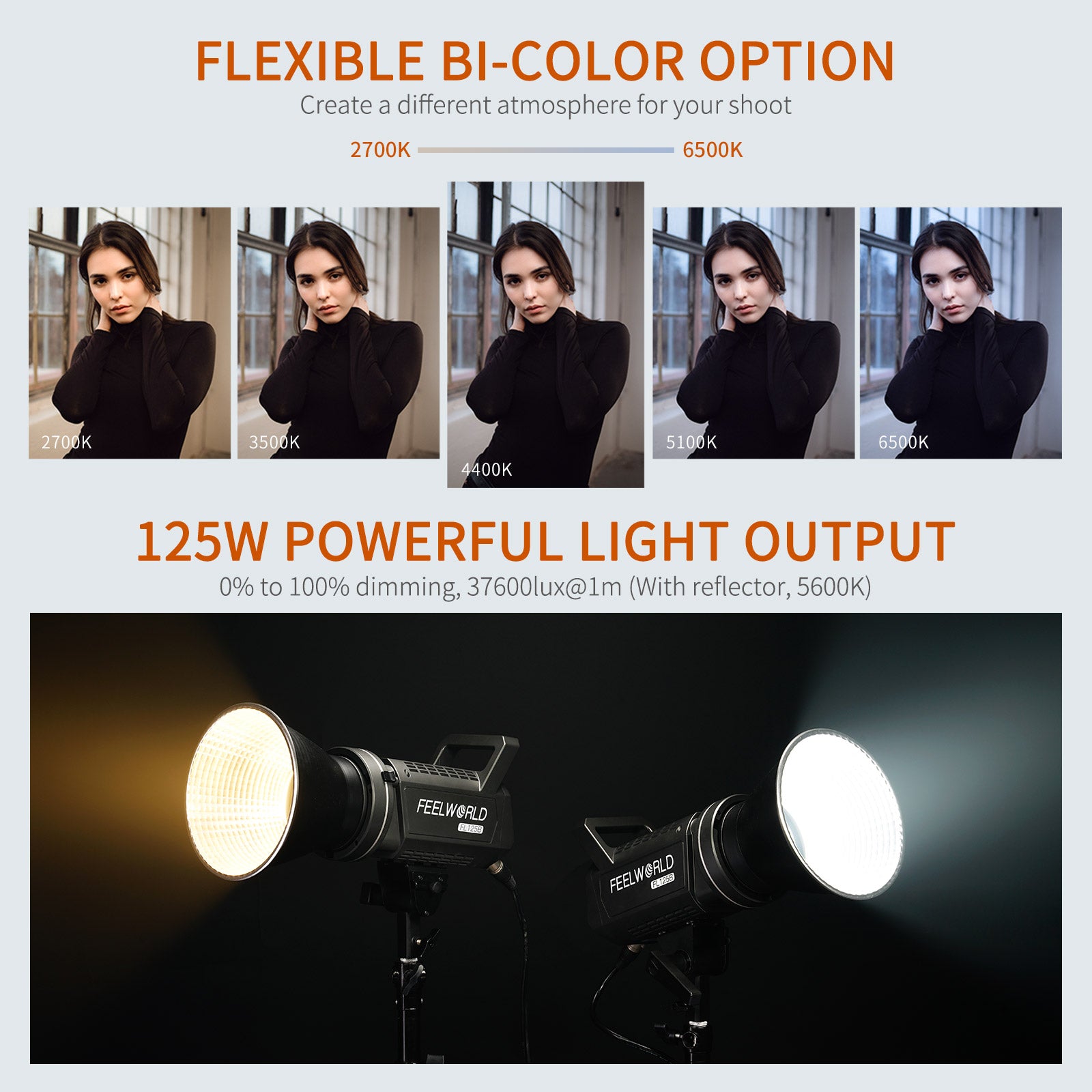 Feelworld FL125B 125W Luce Video LED Bicolore 2700-6500K