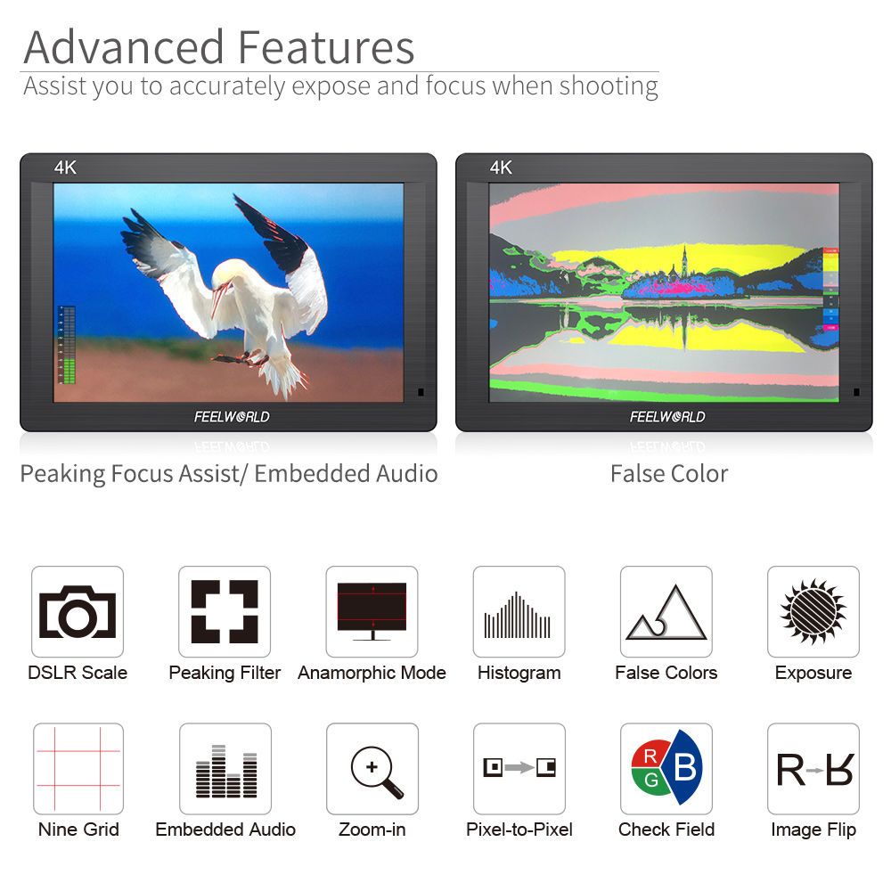 Feelworld FH7 Monitor Camera 7" Full HD HDMI 4K Leggero