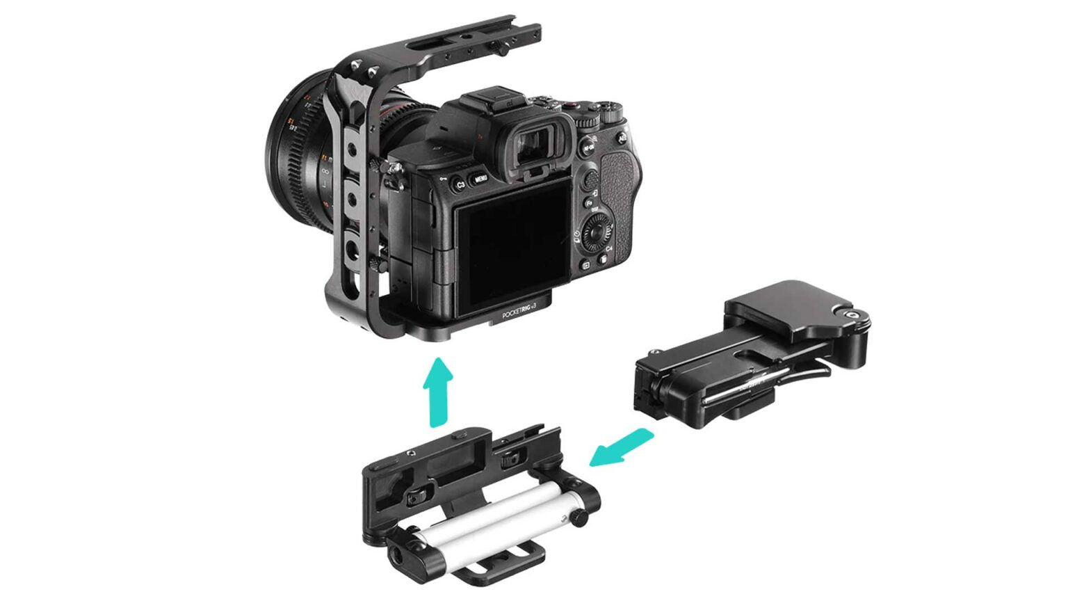 Edelkrone PocketRIG v3 rig pieghevole camera maniglie 15mm